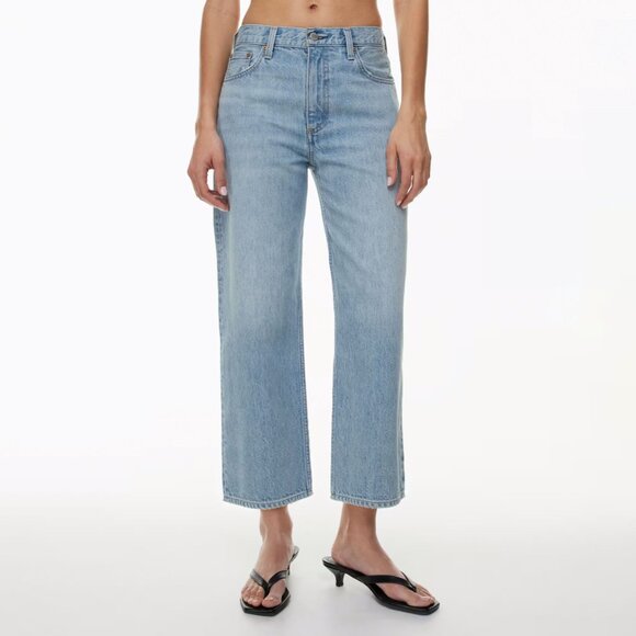 Denim Forum Womens The 90s Iggy Low Rise Cropped Straight Jeans Blue Size 27 - Picture 2 of 9